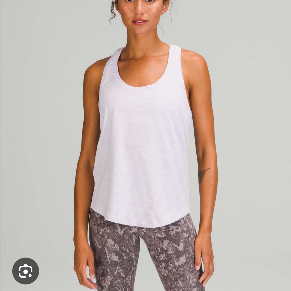 Lululemon love tank top heathered lavender dew size 18